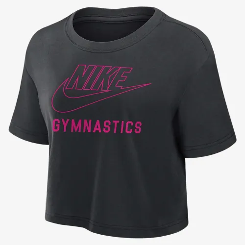 Nike Swoosh женская Gymnastics Cropped футболка цвет черный
