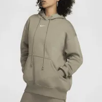 Nike Sportswear Phoenix Fleece женская оверсайз Pullover Толстовка с капюшоном цвет зеленый