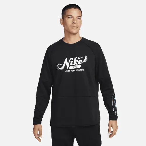 Nike чоловічі Dri-FIT Fleece Fitness Crew-Neck Top колір чорний