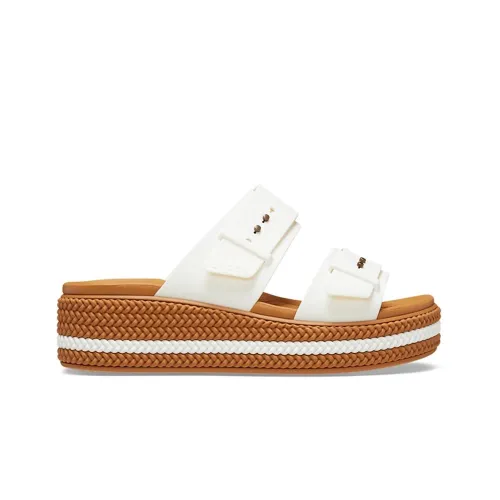 Шлёпанцы Crocs Brooklyn Woven Buckle Low Wedge 209978-0WV - Белые
