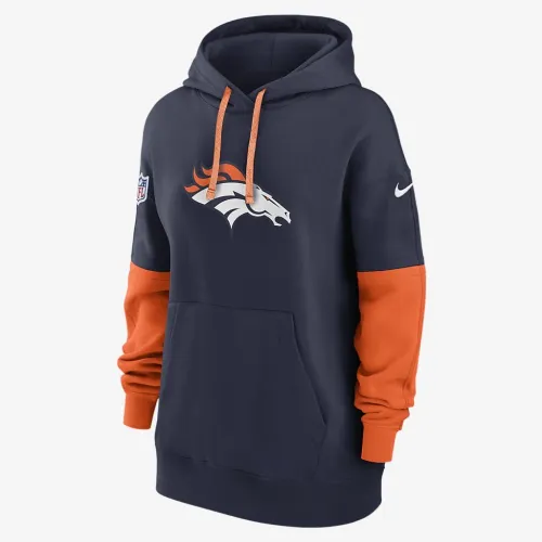 Denver Broncos Sideline Essential женская Nike NFL Pullover Толстовка с капюшоном синий