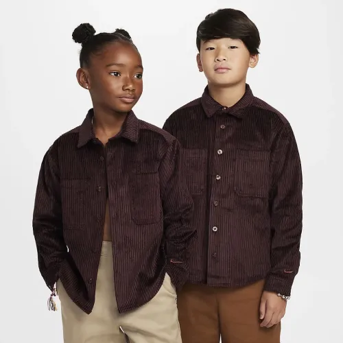 Nike SB Big дитячі Button-Down Layering Top колір червоний