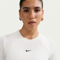 Nike Sportswear Chill Knit женская Tight Long-Sleeve Ribbed Top цвет белый