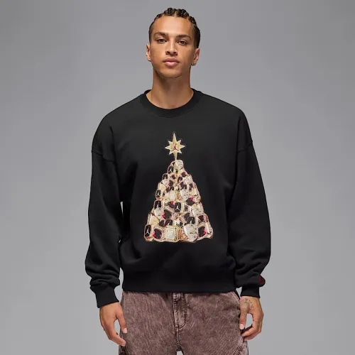 Nike Jordan Brooklyn Fleece чоловічі Crew-neck світшот колір чорний