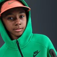 Nike Sportswear Tech Fleece Big детские Full-Zip Толстовка с капюшоном цвет зеленый