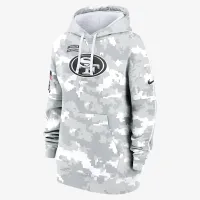 San Francisco 49ers Salute to Service Primary Edge Club женская Nike NFL Pullover Толстовка с капюшоном цвет белый