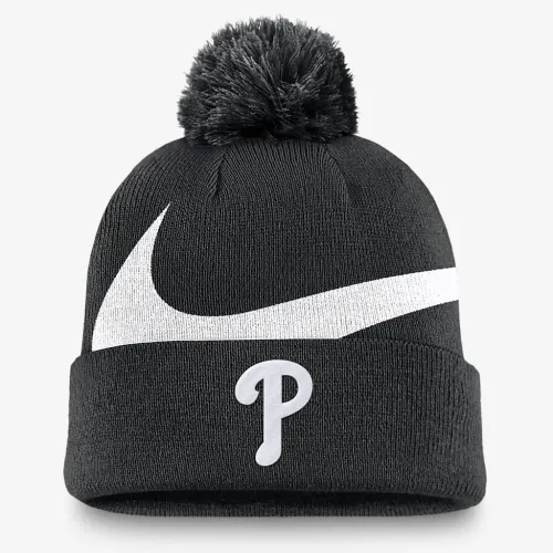 Philadelphia Phillies Peak чоловічі Nike MLB Cuffed Pom Beanie колір чорний