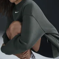 Nike Sportswear Phoenix Fleece женская оверсайз Crew-Neck свитшот цвет зеленый