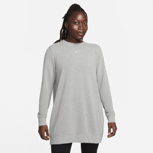 Nike Dri-FIT One жіноча Crew-Neck French Terry Tunic колір сірий