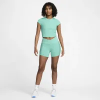 Nike One Fitted Rib жіноча Dri-FIT Short-Sleeve Cropped Top колір зелений