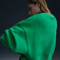 Nike Sportswear Phoenix Fleece женская Over-оверсайз Crew-Neck свитшот цвет зеленый
