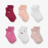 Nike Little дитячі Ruffle Ankle шкарпетки (6 пар) Pink