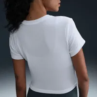 Nike Sportswear Chill Knit жіноча Slim Cropped футболка колір білий
