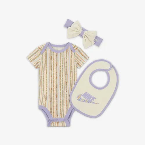 Nike Happy Camper Baby 3-Piece Bodysuit Box комплект колір фіолетовий