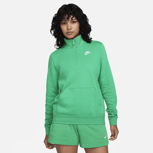 Nike Sportswear Club Fleece женская 1/2-Zip свитшот цвет зеленый
