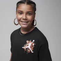 Nike Jordan Big детские Floral Jumpman футболка цвет черный