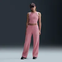 Nike Sportswear Club Fleece женская Mid-Rise Wide-Leg Graphic Pants Pink