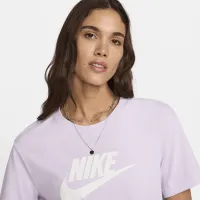 Nike Sportswear Essential жіноча Cropped Logo футболка колір фіолетовий