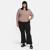 Nike Sportswear Chill Knit жіноча Tight Scoop-Back Long-Sleeve Mini-Rib Top (великі розміри) колір фіолетовий