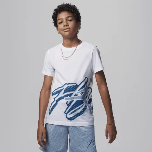 Nike Jordan Mesh Flight Big Kids' Graphic T-Shirt White