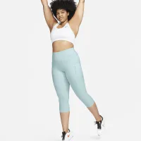 Nike Go женская Firm-Support С высокой Талией Cropped лосины с карманамисиний