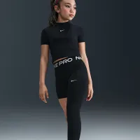 Nike Pro Big дитячі (Girls') Mid-Rise Single-Leg лосіни колір чорний
