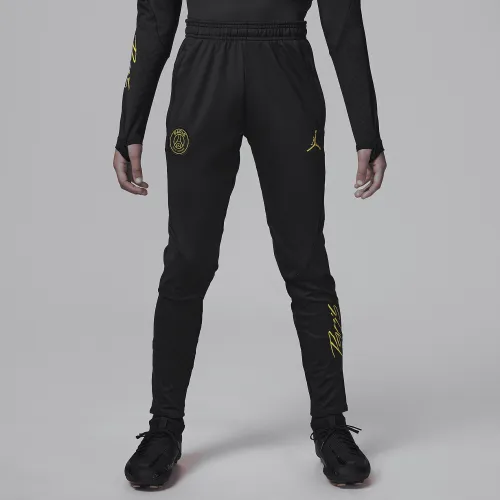 Nike Paris Saint-Germain Strike Big дитячі Jordan Dri-FIT Knit Soccer Pants колір чорний