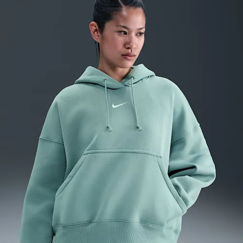 Nike Sportswear Phoenix Fleece женская Over-оверсайз Pullover Толстовка с капюшоном цвет зеленый