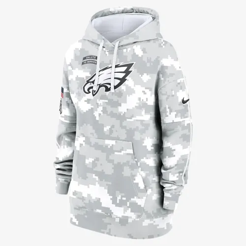 Philadelphia Eagles Salute to Service Primary Edge Club жіноча Nike NFL Pullover Толстовка з капюшоном колір білий