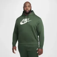 Nike Sportswear Club Fleece мужские Graphic Pullover Толстовка с капюшоном цвет зеленый