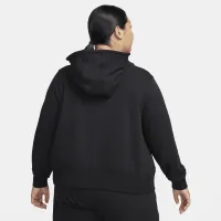 Nike Dri-FIT One жіноча Full-Zip French Terry Толстовка з капюшоном (великі розміри) колір чорний
