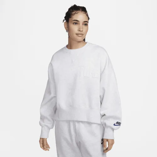 Nike Sportswear женская Over-оверсайз Crew-Neck Fleece свитшот цвет коричневый