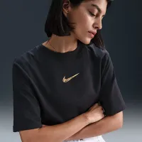 Nike Sportswear женская Loose Short-Sleeve Graphic футболка цвет черный