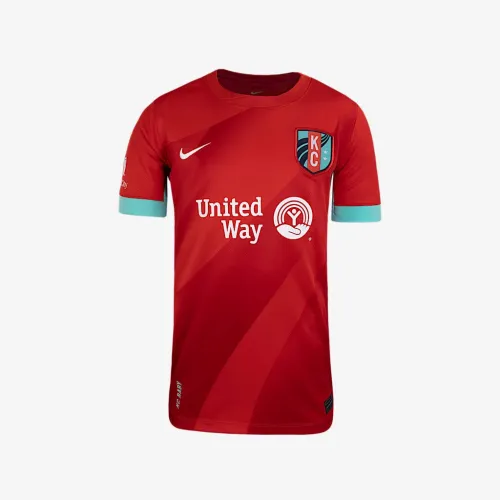 KC Current 2025 Stadium Home Big детские Nike Dri-FIT NWSL Replica Jersey цвет красный