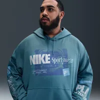 Nike Club мужские оверсайз French Terry Pullover Толстовка с капюшоном синий