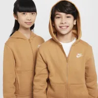 Nike Sportswear Club Fleece Big детские Full-Zip Толстовка с капюшоном цвет коричневый