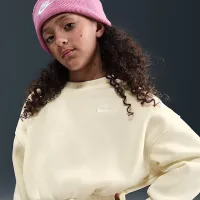 Nike Sportswear Club Fleece Girls' Boxy Crew-Neck світшот колір коричневий