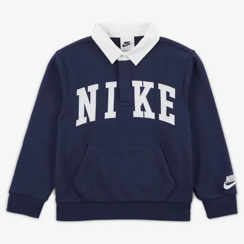 Nike Sportswear Club Little дитячі French Terry Long Sleeve Polo блакитний