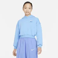Nike Sportswear Club Fleece Big детские (Girls') оверсайз Cropped Толстовка с капюшоном синий