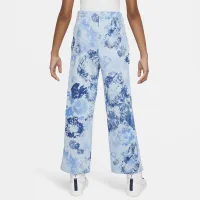 Nike Sportswear Club Fleece Big детские (Girls') French Terry Wide-Leg Pants синий