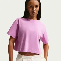 Nike Sportswear женская Loose Short-Sleeve Cropped футболка цвет фиолетовый
