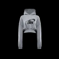 Nike Sportswear женская оверсайз Cropped French Terry Pullover Толстовка с капюшоном цвет серый