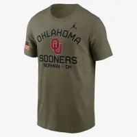 Nike Oklahoma Sooners Military Appreciation Team Issue мужские Jordan Brand Dri-FIT College футболка цвет коричневый