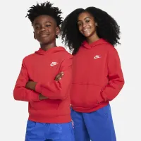 Nike Sportswear Club Fleece Big дитячі Pullover Толстовка з капюшоном колір червоний