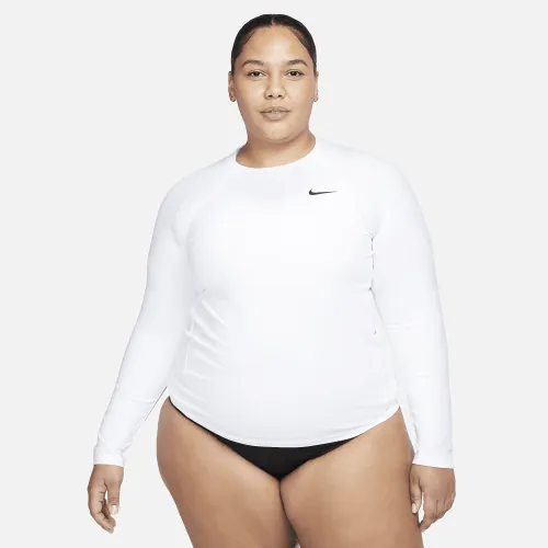 Nike Essential Dri-FIT женская Long-Sleeve Hydroguard Swim Top (большие размеры) цвет белый