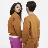 Nike Sportswear Icon Fleece Big дитячі оверсайз світшот колір коричневий