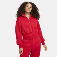 Nike Sportswear Phoenix Fleece жіноча 1/2-Zip Cropped Sweatshirt Red