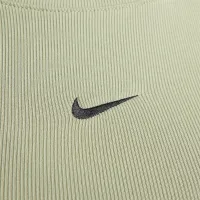 Nike Sportswear Essential женская Ribbed Long-Sleeve Mod Crop Top цвет зеленый