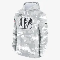 Cincinnati Bengals Salute to Service Primary Edge Club мужские Nike NFL Pullover Толстовка с капюшоном цвет белый