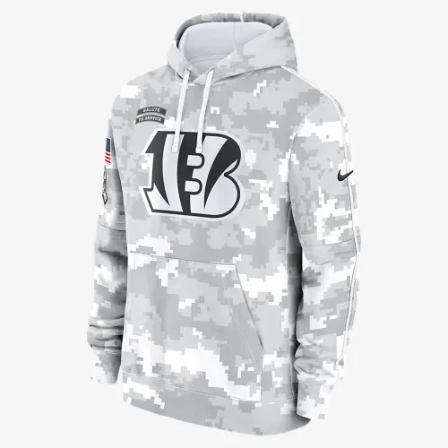 Cincinnati Bengals Salute to Service Primary Edge Club чоловічі Nike NFL Pullover Толстовка з капюшоном колір білий